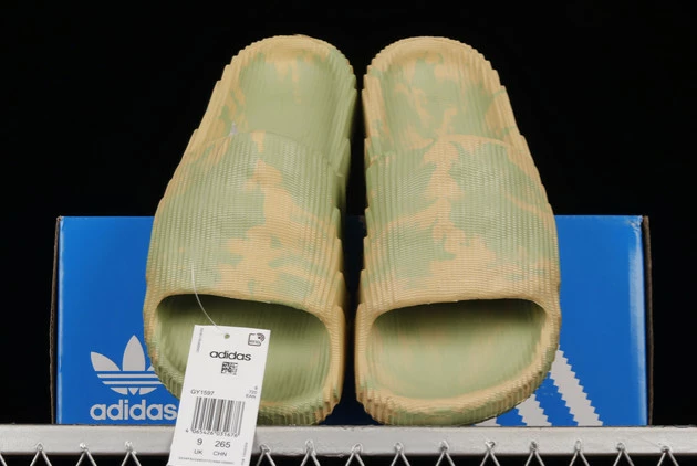 2022 Adidas Adilette 22 Slides Magic Lime/St Desert Sand GY1597 For Sale 2 2022 Adidas Adilette 22 Slides Magic Lime/St Desert Sand GY1597 For Sale