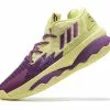 2022 Adidas Dame 8 "4th Quarter K.O." Yellow Tint/Glory Purple-Signal Green GY0383 For Sale