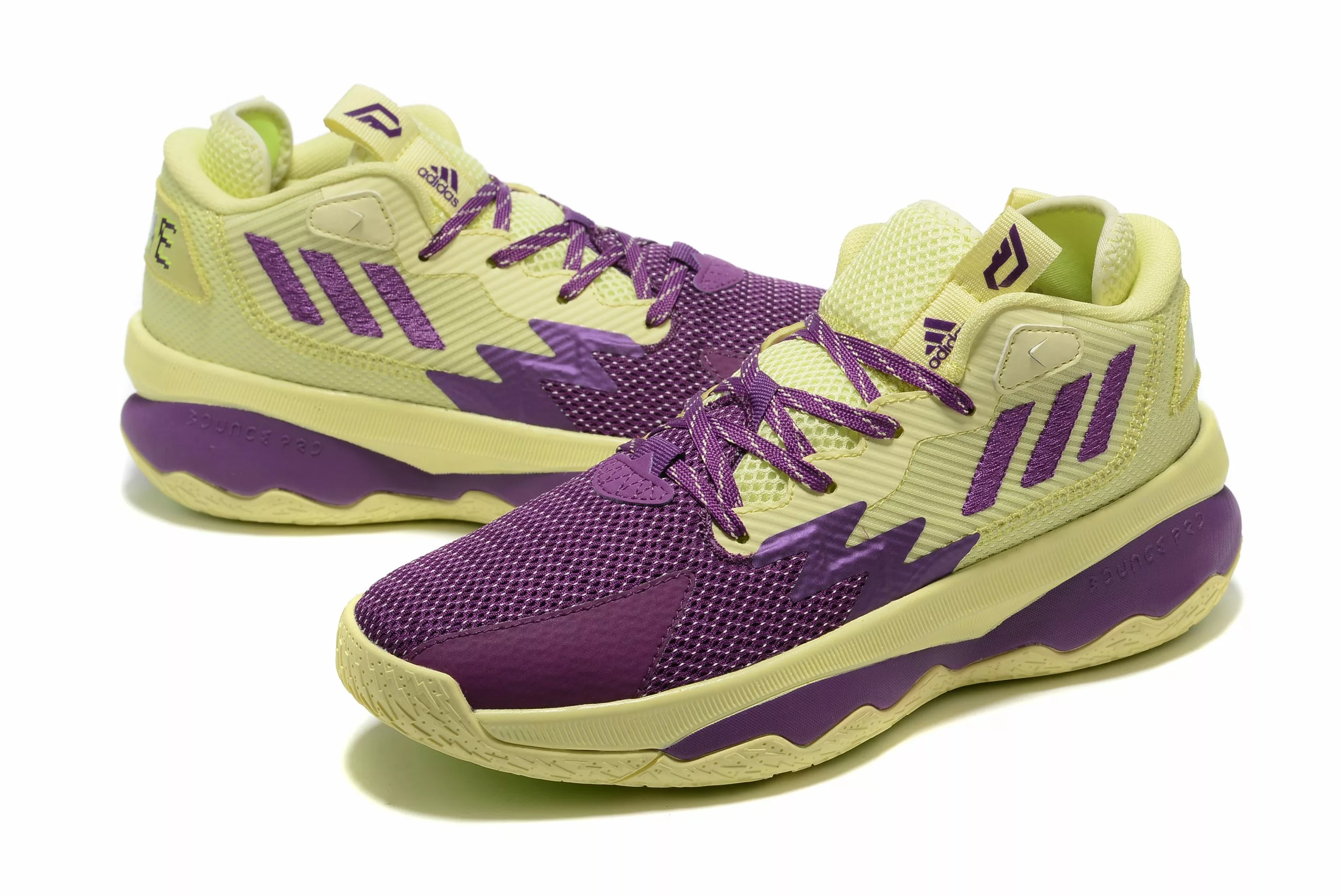 2022 Adidas Dame 8 "4th Quarter K.O." Yellow Tint/Glory Purple-Signal Green GY0383 For Sale 6 2022 Adidas Dame 8 "4th Quarter K.O." Yellow Tint/Glory Purple-Signal Green GY0383 For Sale - Image 4