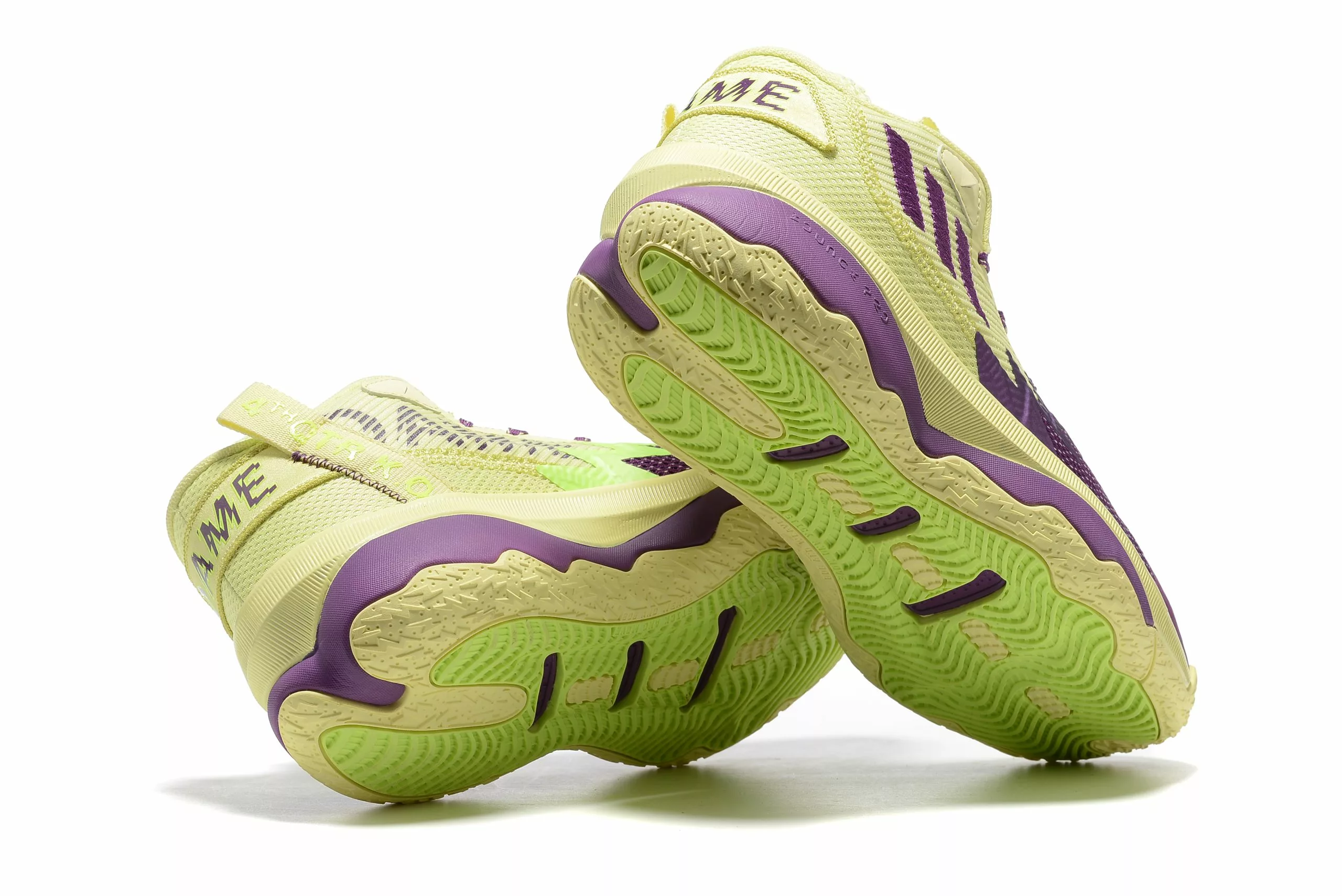 2022 Adidas Dame 8 "4th Quarter K.O." Yellow Tint/Glory Purple-Signal Green GY0383 For Sale 7 2022 Adidas Dame 8 "4th Quarter K.O." Yellow Tint/Glory Purple-Signal Green GY0383 For Sale - Image 5