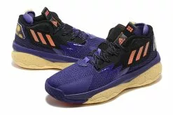 2022 Adidas Dame 8 Purple/Core Black-Yellow Shoes -Cheap Adidas Sambarose Store 2022 adidas Dame 8 Purple Core Black Yellow Shoes For Sale 3