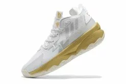 2022 Adidas Dame 8 White/Metallic Gold-Metallic Silver For Sale